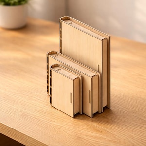 Book Box Set – 3 Sizes: Laser Cut Files (DXF SVG PDF) | Secret Storage Box Diy