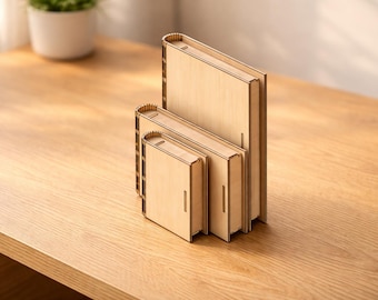 Book Box Set – 3 Sizes: Laser Cut Files (DXF SVG PDF) | Secret Storage Box Diy