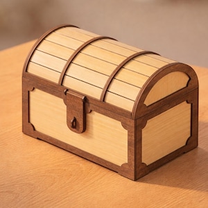 Pirate Treasure Chest: Laser Cut Files (DXF SVG PDF) | Kids Gift Box Diy