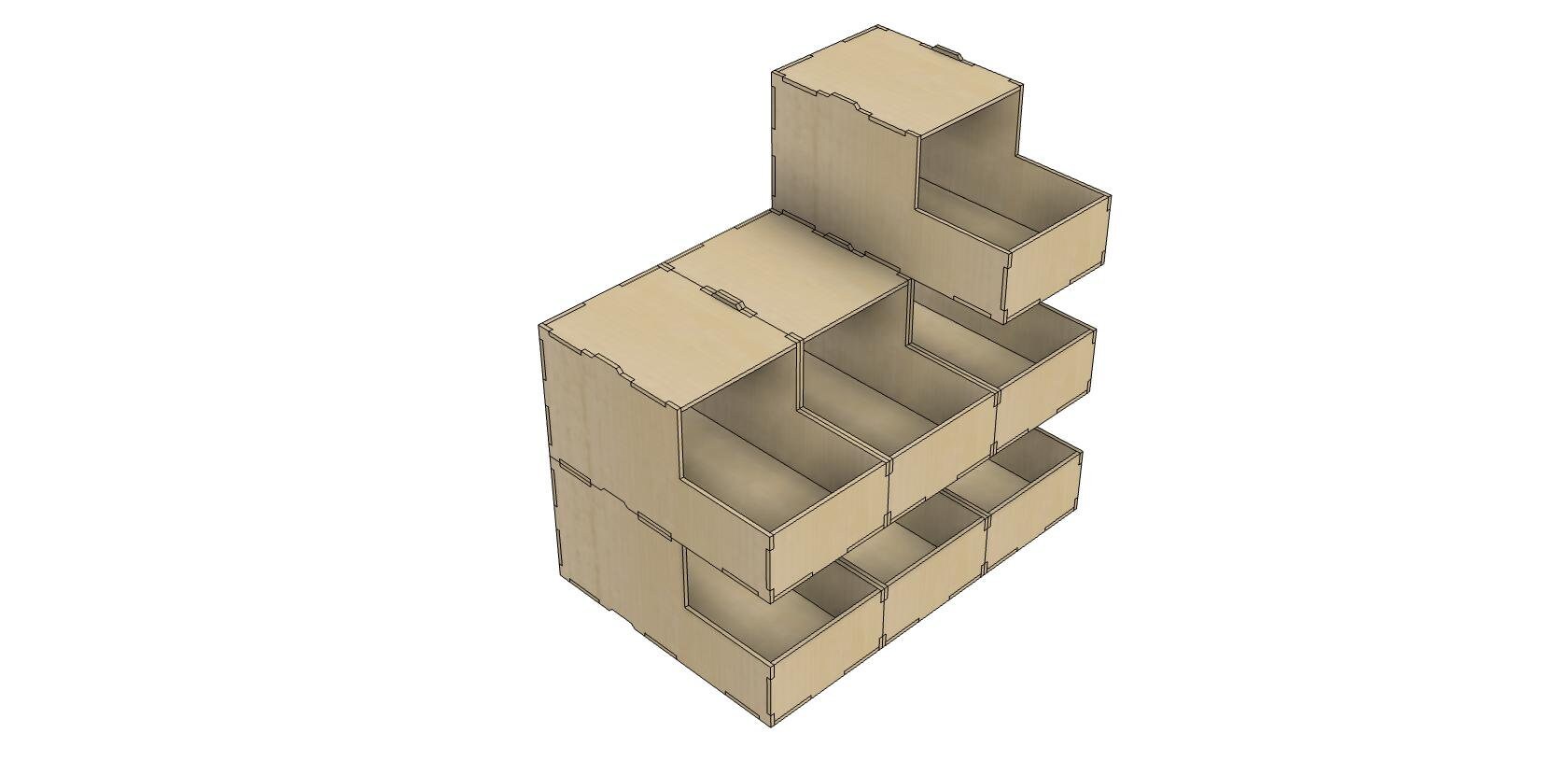 Stackable Storage Bins: Laser Cut Files (DXF SVG PDF) | Workshop Parts ...