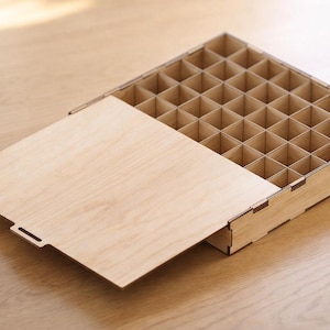 Caja de almacenamiento con tapa deslizante: Archivos de corte láser (DXF, SVG, PDF) / Caja de almacenamiento plana para taller