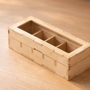 Watch Box with Drawer: Laser Cut Files (DXF SVG PDF) | Small Wooden Watch Storage Box