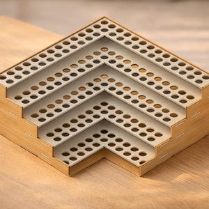 Corner Paint Rack: Laser Cut Files (DXF SVG PDF) | Modular Hobby Corner Storage