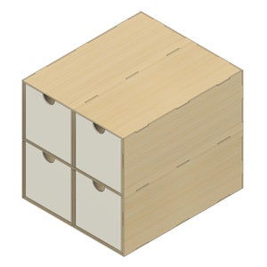 Kallax Insert: 4-Drawer Organizer, Laser Cut Files (Digital files)