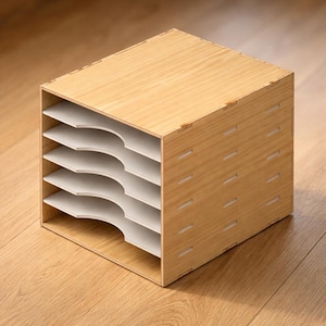 Kallax Paper Organizer Insert: Laser Cut Files (DXF SVG PDF) | Ikea Kallax Office Storage