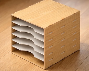 Kallax Paper Organizer Insert: Laser Cut Files (DXF SVG PDF) | Ikea Kallax Office Storage