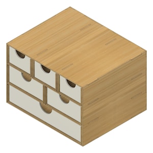 Laser Cut Hobby Organizer: 5-Drawer Modular Design (DXF SVG PDF Files)