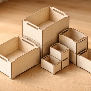 Caisses de stockage empilables : fichiers découpés au laser (SVG DXF)