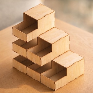 Stackable Storage Bins: Laser Cut Files (DXF SVG)