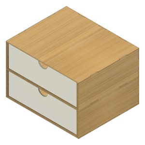 Hobby organizer two drawers | Laser cut files | 3mm, 4mm, 5mm, 6mm options | Modular | 2D DXF SVG PDF files | Glowforge