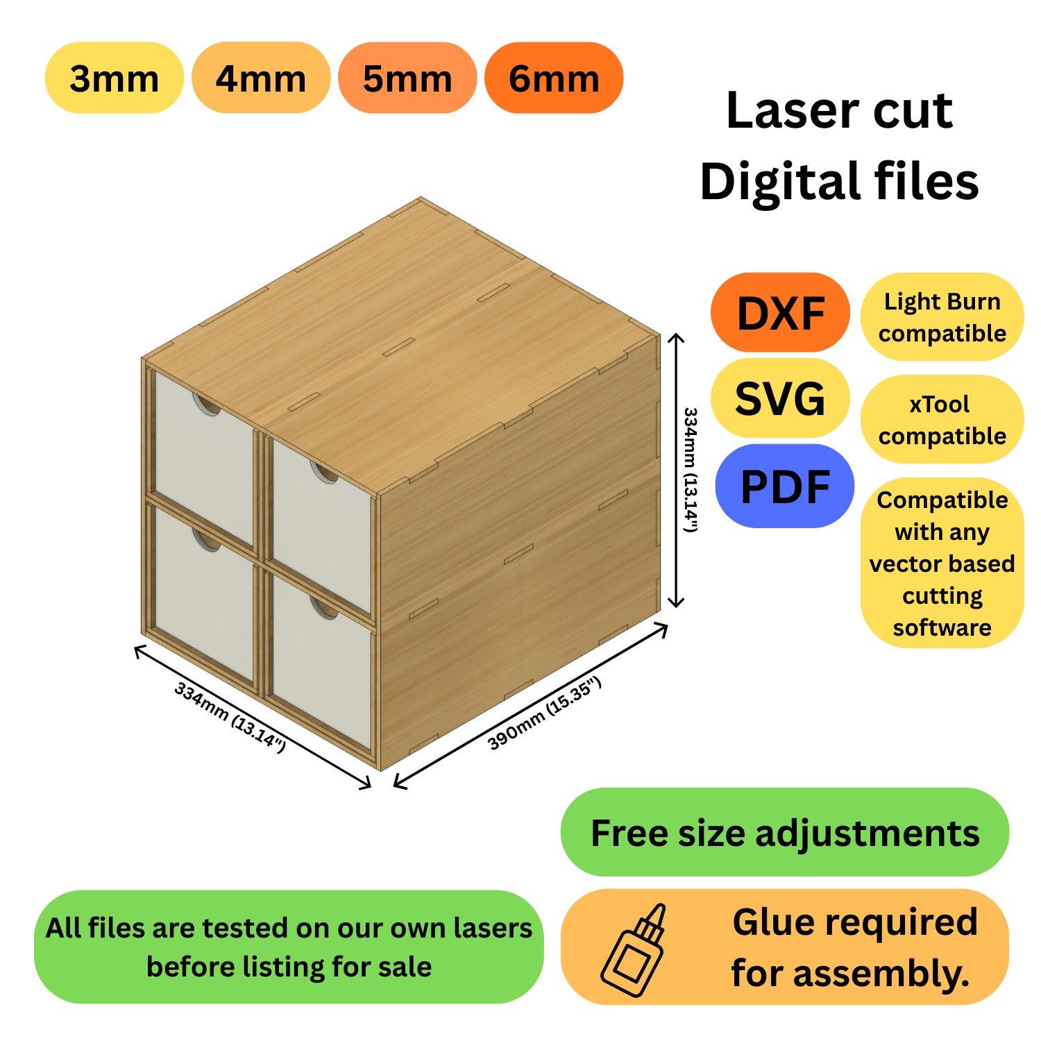 Kallax Bundle – 8 Designs: Laser Cut Files (DXF SVG PDF) | Ikea