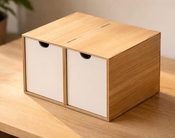 2-Drawer Hobby Organizer: Laser Cut Files (DXF SVG PDF) | Small Hobby Desk Storage