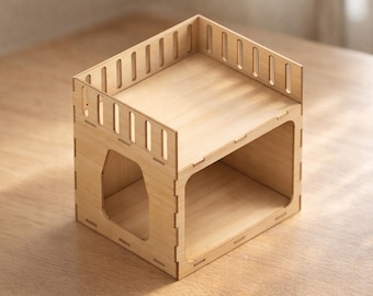 Tall Cat Bed: Laser Cut Files (DXF SVG PDF) | Tall Cat Tower Furniture Diy