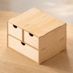 3-in-1 Drawer Organizer: Laser Cut Files (DXF SVG PDF) | Combo Desk Storage