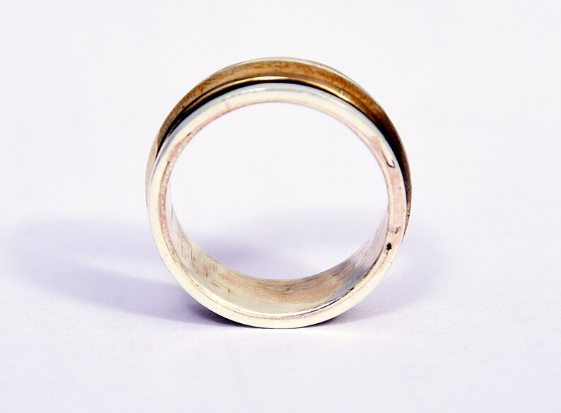 Thumb Ring 925-Sterling Silver Ring Silver Spinner Ring For Women Wedding Gift Spinner Ring Two Tone Ring Spinner Meditation Ring