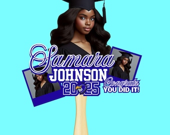 9 Custom Graduation Fan Templates:  Paddle Design (Canva, PDF Download)
