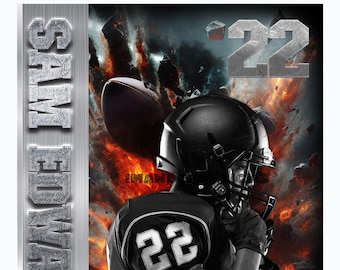 Personalized Football Player Poster: Custom Sports Art (PSD File)