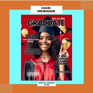 Graduation Magazine cover, college graduation cover, Personalized senior magazine, senior farewell momento, graduation party favor