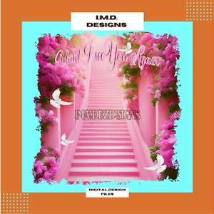 Light Pink Memorial Template PNG: Funeral Sublimation Background (Digital Download)