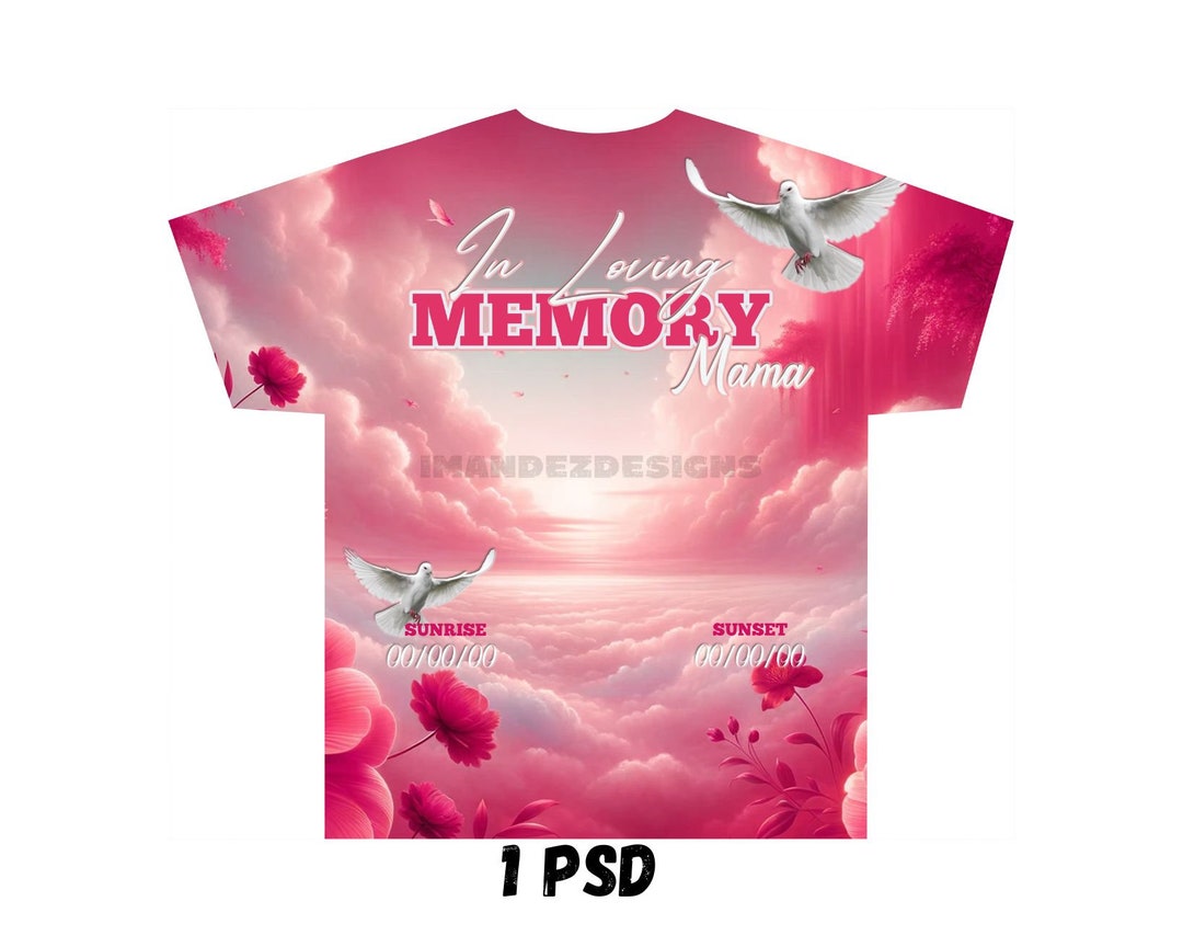 Pink Memorial All Over Tshirt Template Pink Floral Psd Editable Pink Memorial All Over Tshirt Template Pink Floral Psd Editable
