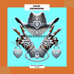 Glitter Rodeo Queen Hat PNG: Crystal Cowgirl Design (Digital Download)