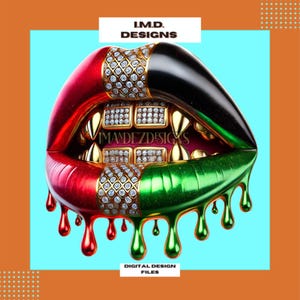 Juneteenth Dripping Lips PNG: Urban Design Clipart (Digital Download)