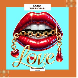 Valentine clipart, love lips png, dripping lips for sublimation and dtf png, urban LOVE lips design, digital download, instant download