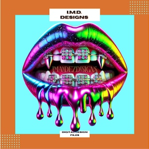 Dripping chrome lips clipart, lip gloss clipart, stylish png, urban style lips, trendy lips graphics, lips digital design, instant download