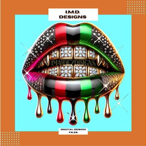 Juneteenth Dripping Lips PNG: Urban Design Clipart (Digital Download)