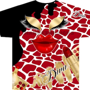 3d PHOTOSHOP Diva t shirt template, EDITABLE  template, all over t-shirt template, sublimation design, 3d print, 3d design