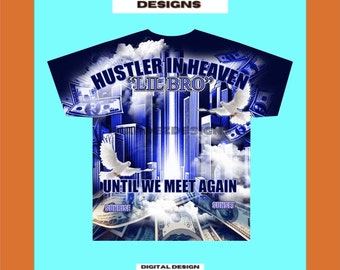 Memorial cityscape All Over Tshirt Template, blue money psd, editable memorial 3d template, 3d print, Sublimation Design, digital download