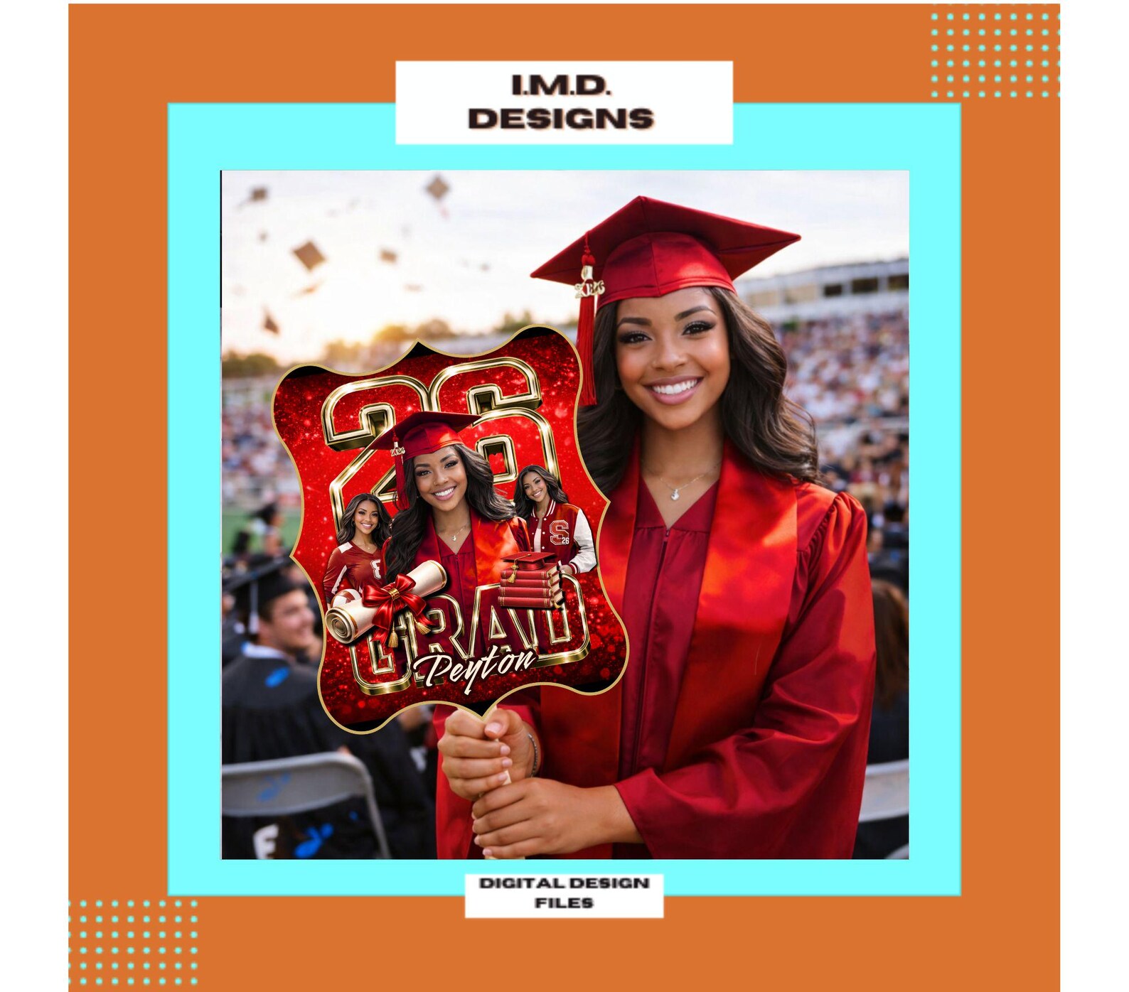 Graduation Fan Template PNG BUNDLE, Editable Grad Fan, Class of 2026 ...