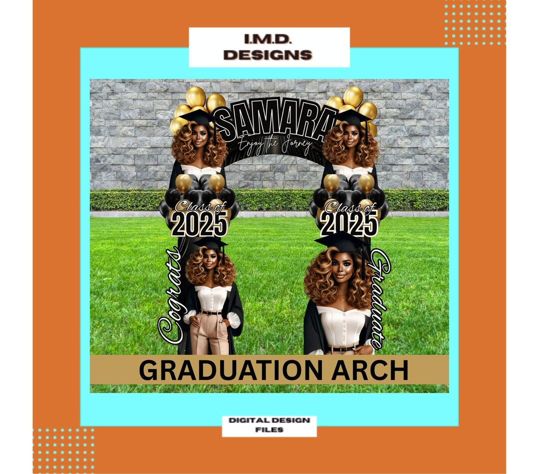 Graduation Archway, Grad Party Prop, 6 Editable Design Templates, Grad ...