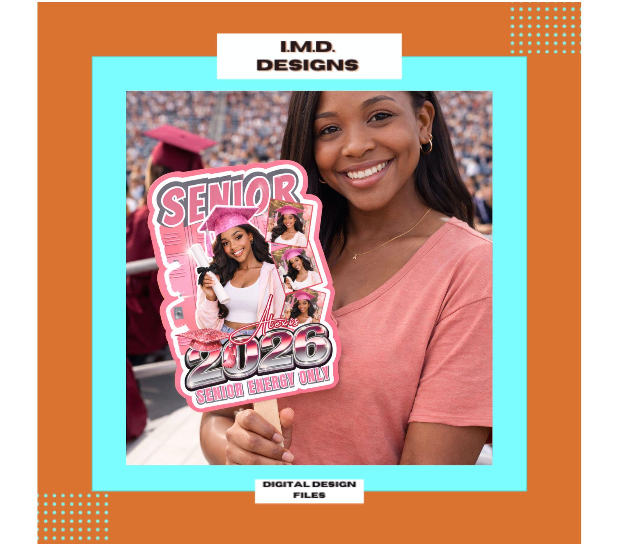 Graduation Fan Template 2026, Senior Locker Photo Collage (digital ...