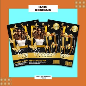 Editable magazine template, commencement flyer, Personalized senior magazine, graduation keepsake template, celebratory grad template