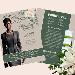Memorial Program, Editable funeral program, 11x17 BI-FOLD memorial program, Edit in Canva ,Custom memorial program, Canva template