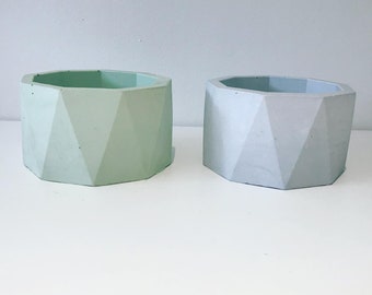 Geometric Nonagon Shaped House Plant / Succulent / Cacti planter.  Stonecast / Cement / Concrete Container