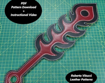 Phoenix Down Leather Paddle Pattern – Feather Shaped Spanking Paddle DIY PDF + Tutorial Video