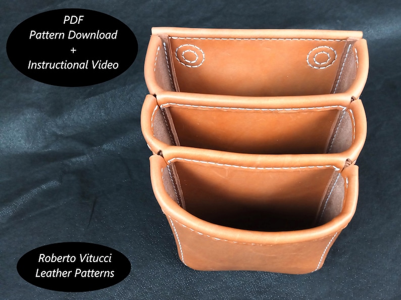 Leather Tool Bag Pattern – Multi Size Leathercraft Bag PDF + Tutorial Video | DIY Leather Tool Organizer bild 5