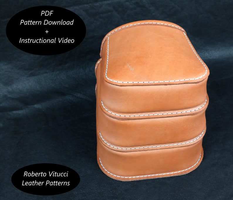 Leather Tool Bag Pattern – Multi Size Leathercraft Bag PDF + Tutorial Video | DIY Leather Tool Organizer bild 3