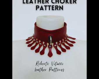Infernal Bloom Leather Choker Pattern PDF - SVG | Gothic BDSM Collar diy | Cricut & Laser Files + Tutorial Video