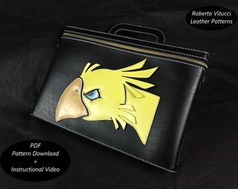 Leather Laptop Bag Pattern – Multi Size Leather Briefcase PDF + Tutorial Video | DIY Leathercraft Bag