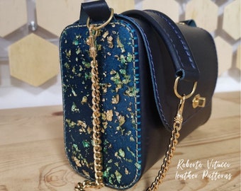Elegance Redefined: Customizable Leather Bag with Exquisite Epoxy Resin Accents