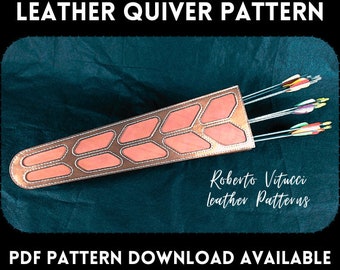 Leather Quiver Pattern PDF + Tutorial Video | Archery Arrow Quiver Template | DIY Leathercraft