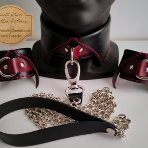 Elegant Leather Choker and Cuffs Multi Size Pattern + Instructional Video