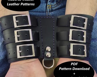 Leather Wrist Restraints Pattern – BDSM Bondage Cuffs Multi Size DIY PDF + Tutorial Video