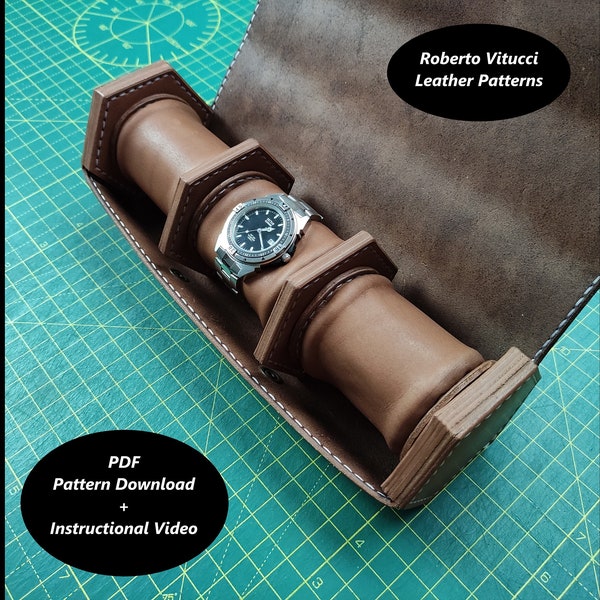 Leather Watch Case - 4 Sizes Pattern + Instructional Video