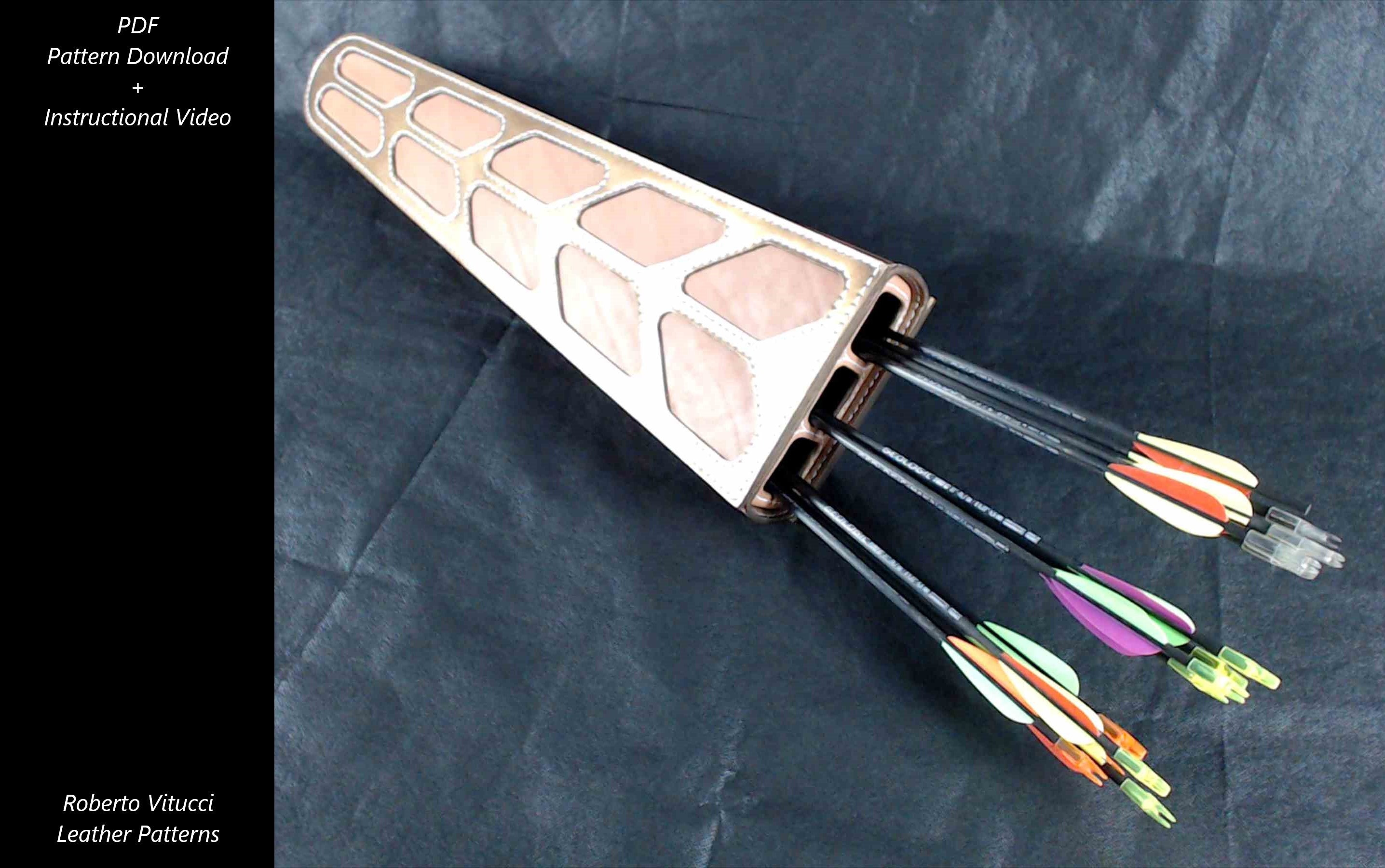 Leather Arrow Quiver Pattern Instructional Video Etsy Canada