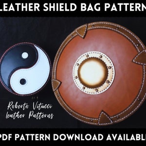 Round Leather Shield Bag with Arm Guard | Round Leather Bag in 2 Sizes and 7 different Frontal Styles + Tutorial Video