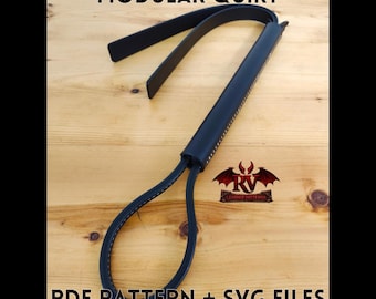The Warden Modular Quirt Leather Pattern PDF + SVG files + Tutorial Video | Flogger (30 Tails), Double Flat Lash, D/O Ring Loop